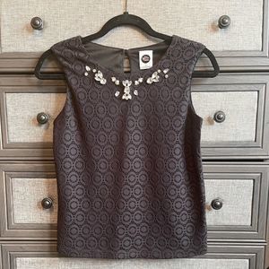 Small Black Mixed Media Sleeveless Top